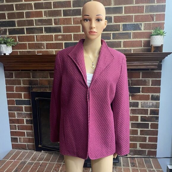 Alfred Dunner Women’s "Wine Country"  Merlot Blazer Jacket size 12 Pre‎ Owned - Picture 1 of 14